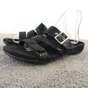Vionic Sandals Womens Size 9 Black Adjustable Buckle Slides Comfort Orthopedic
